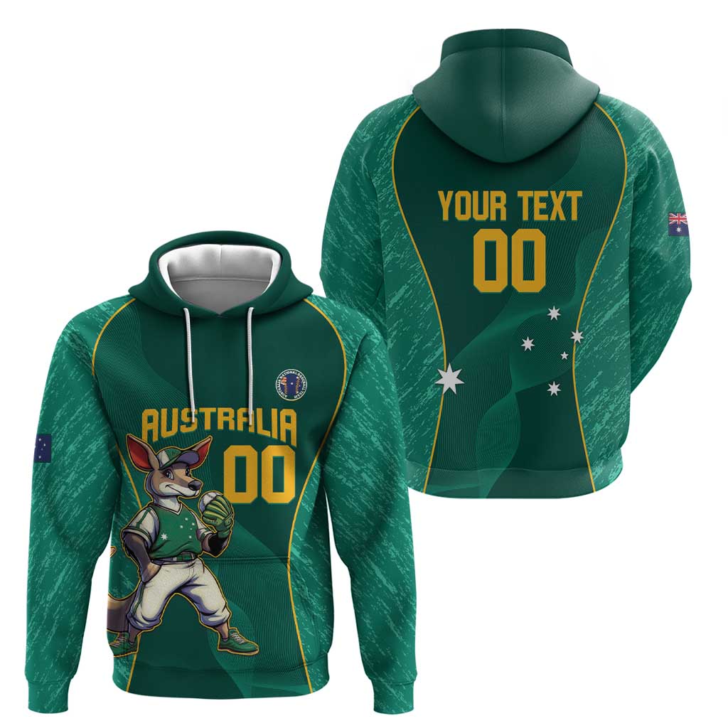 Custom Baseball Australia Hoodie Go Champions - Aussie Kangaroo Mascot