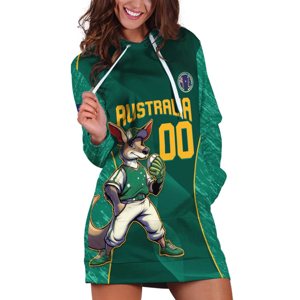 Custom Baseball Australia Hoodie Dress Go Champions - Aussie Kangaroo Mascot