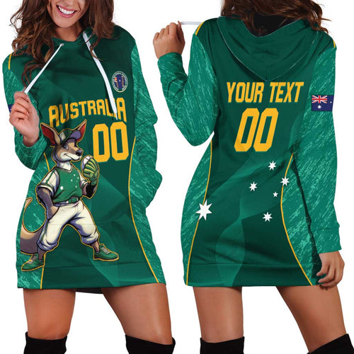 Custom Baseball Australia Hoodie Dress Go Champions - Aussie Kangaroo Mascot