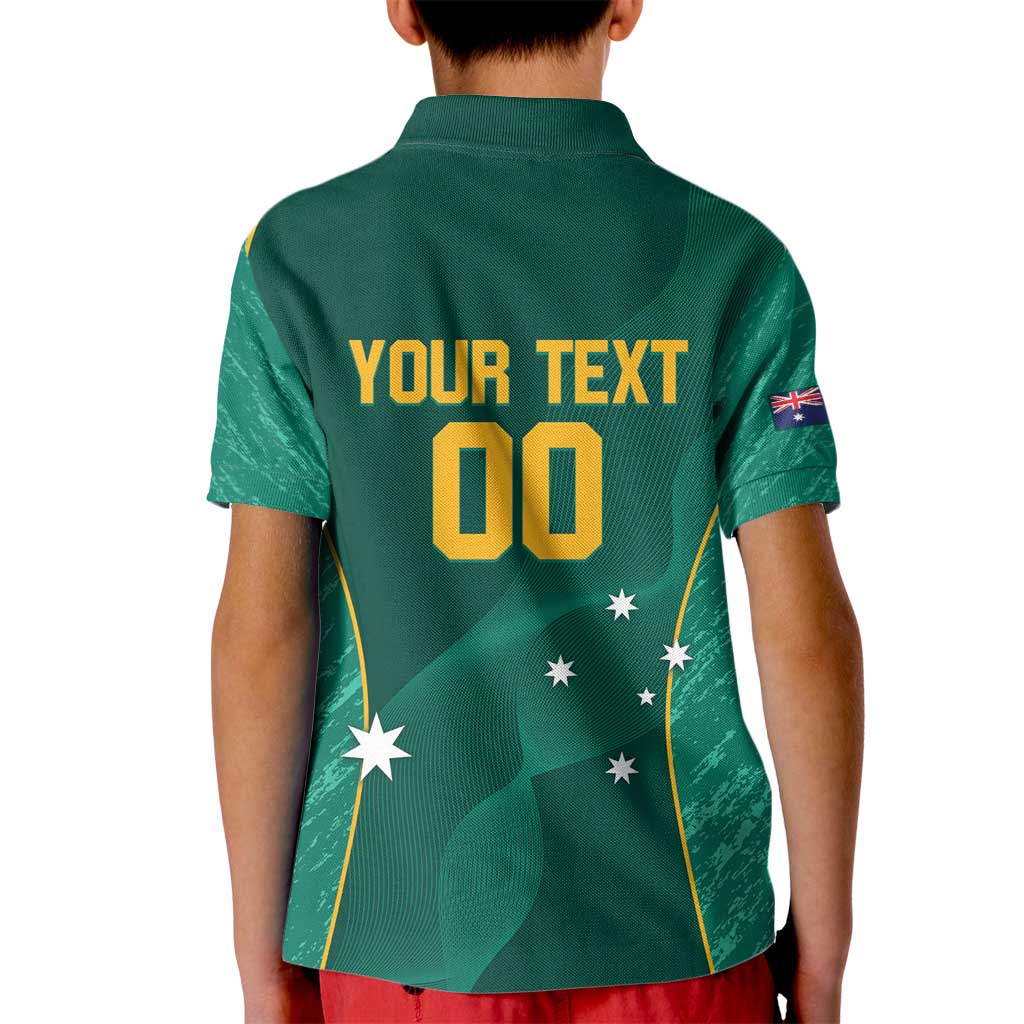 Custom Baseball Australia Kid Polo Shirt Go Champions - Aussie Kangaroo Mascot