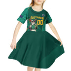 Custom Baseball Australia Kid Short Sleeve Dress Go Champions - Aussie Kangaroo Mascot