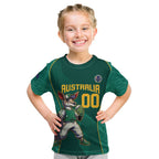 Custom Baseball Australia Kid T Shirt Go Champions - Aussie Kangaroo Mascot