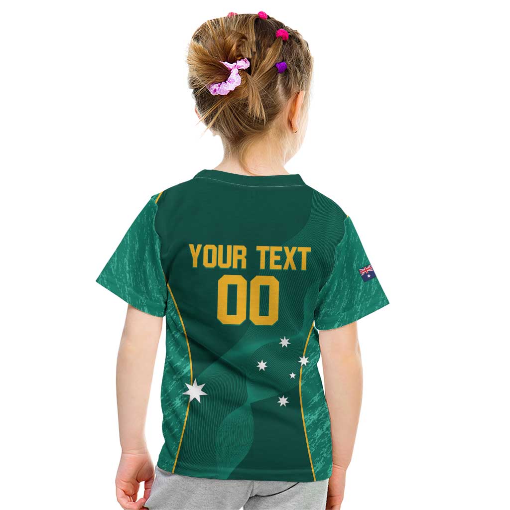 Custom Baseball Australia Kid T Shirt Go Champions - Aussie Kangaroo Mascot