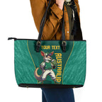 Custom Baseball Australia Leather Tote Bag Go Champions - Aussie Kangaroo Mascot
