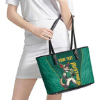 Custom Baseball Australia Leather Tote Bag Go Champions - Aussie Kangaroo Mascot