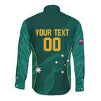 Custom Baseball Australia Long Sleeve Button Shirt Go Champions - Aussie Kangaroo Mascot