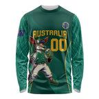 Custom Baseball Australia Long Sleeve Shirt Go Champions - Aussie Kangaroo Mascot