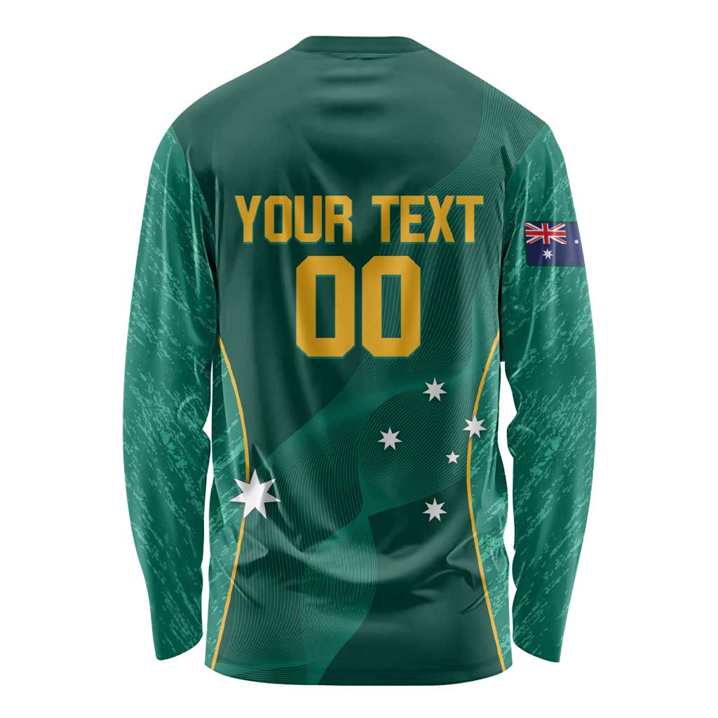 Custom Baseball Australia Long Sleeve Shirt Go Champions - Aussie Kangaroo Mascot