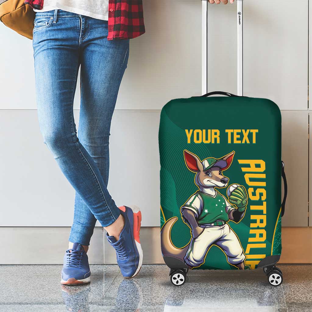 Custom Baseball Australia Luggage Cover Go Champions - Aussie Kangaroo Mascot