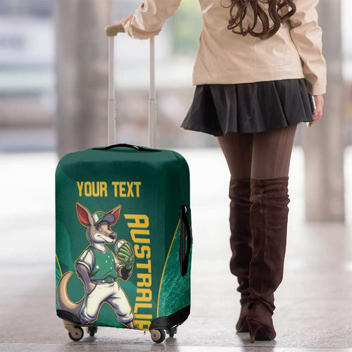 Custom Baseball Australia Luggage Cover Go Champions - Aussie Kangaroo Mascot