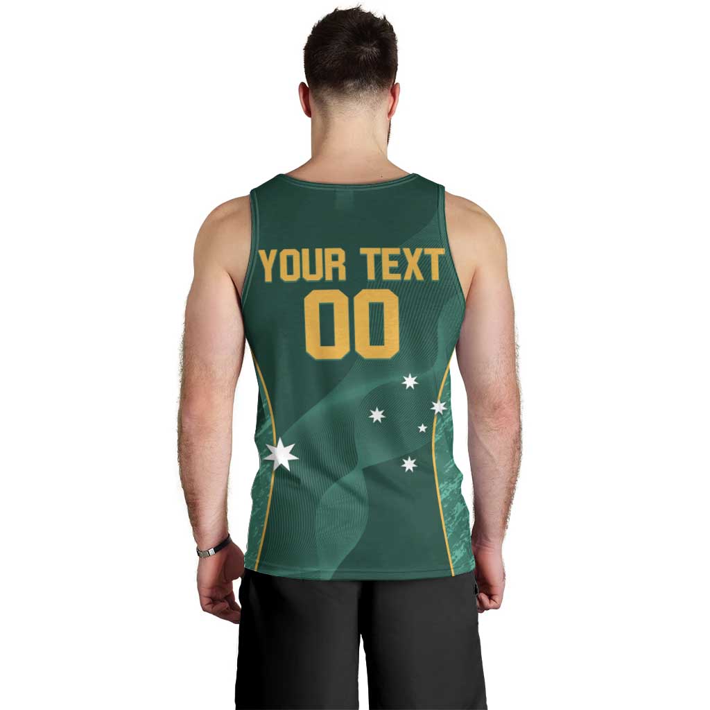 Custom Baseball Australia Men Tank Top Go Champions - Aussie Kangaroo Mascot