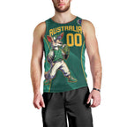 Custom Baseball Australia Men Tank Top Go Champions - Aussie Kangaroo Mascot