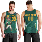 Custom Baseball Australia Men Tank Top Go Champions - Aussie Kangaroo Mascot