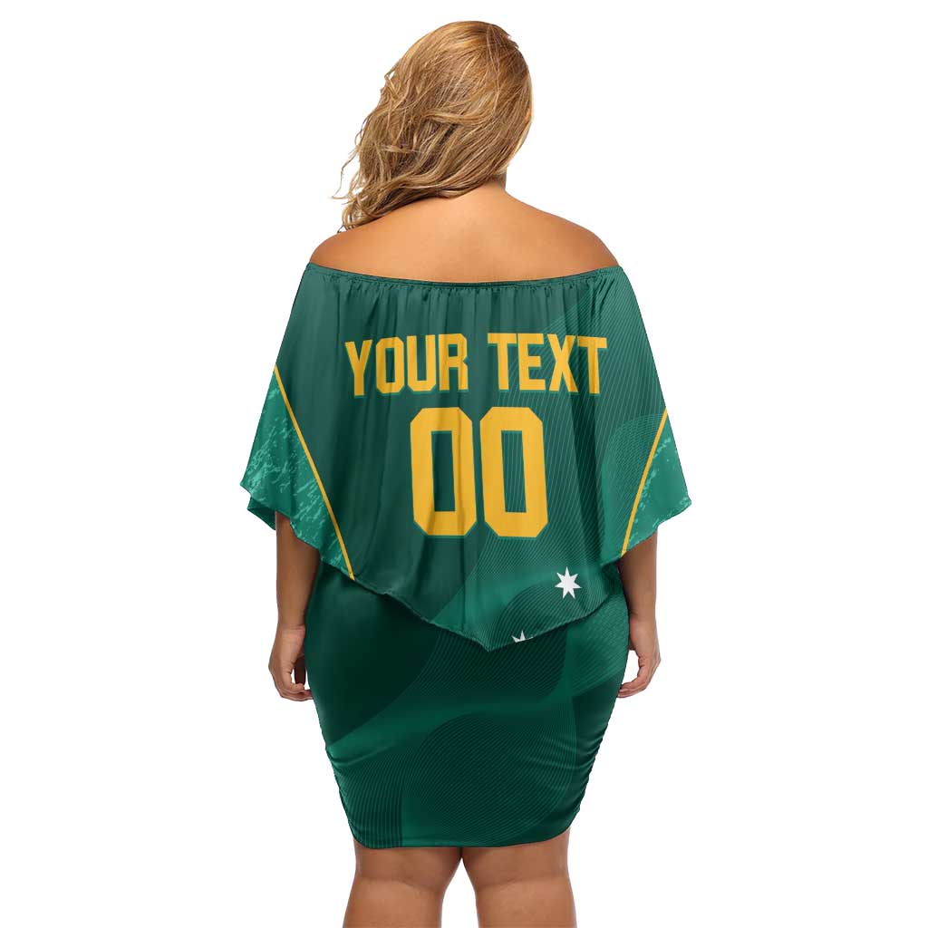Custom Baseball Australia Off Shoulder Short Dress Go Champions - Aussie Kangaroo Mascot
