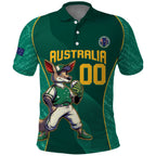 Custom Baseball Australia Polo Shirt Go Champions - Aussie Kangaroo Mascot