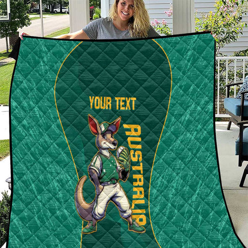 Custom Baseball Australia Quilt Go Champions - Aussie Kangaroo Mascot