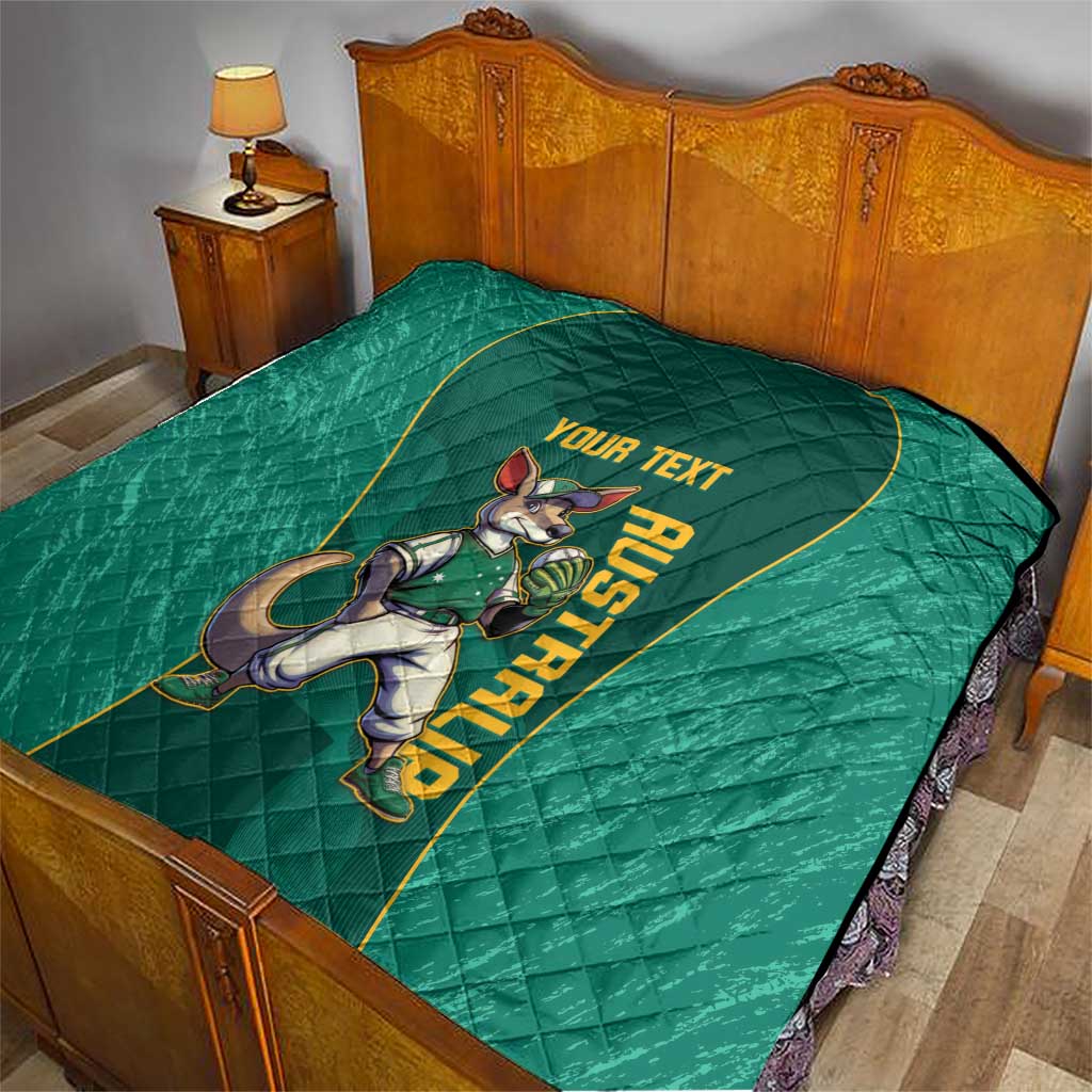 Custom Baseball Australia Quilt Go Champions - Aussie Kangaroo Mascot