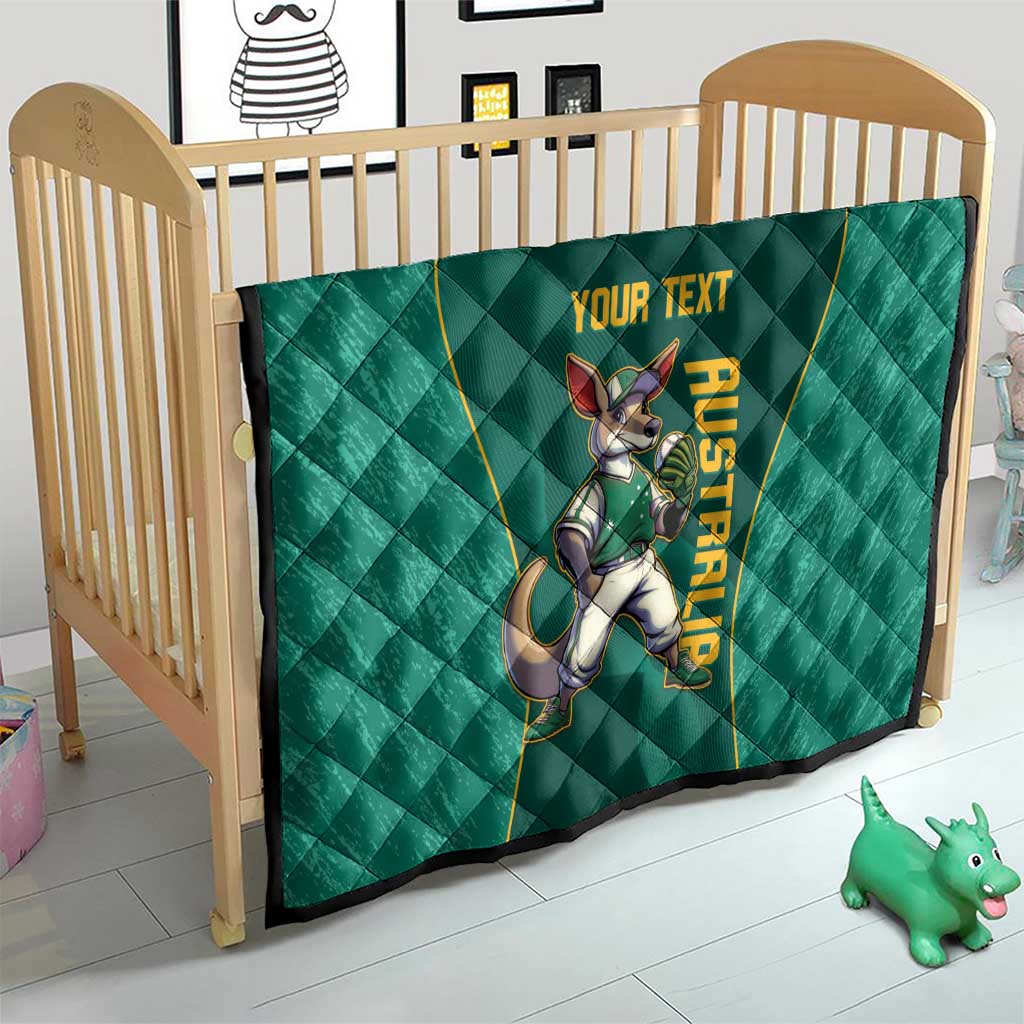 Custom Baseball Australia Quilt Go Champions - Aussie Kangaroo Mascot