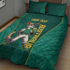 Custom Baseball Australia Quilt Bed Set Go Champions - Aussie Kangaroo Mascot