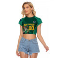 Custom Baseball Australia Raglan Cropped T Shirt Go Champions - Aussie Kangaroo Mascot