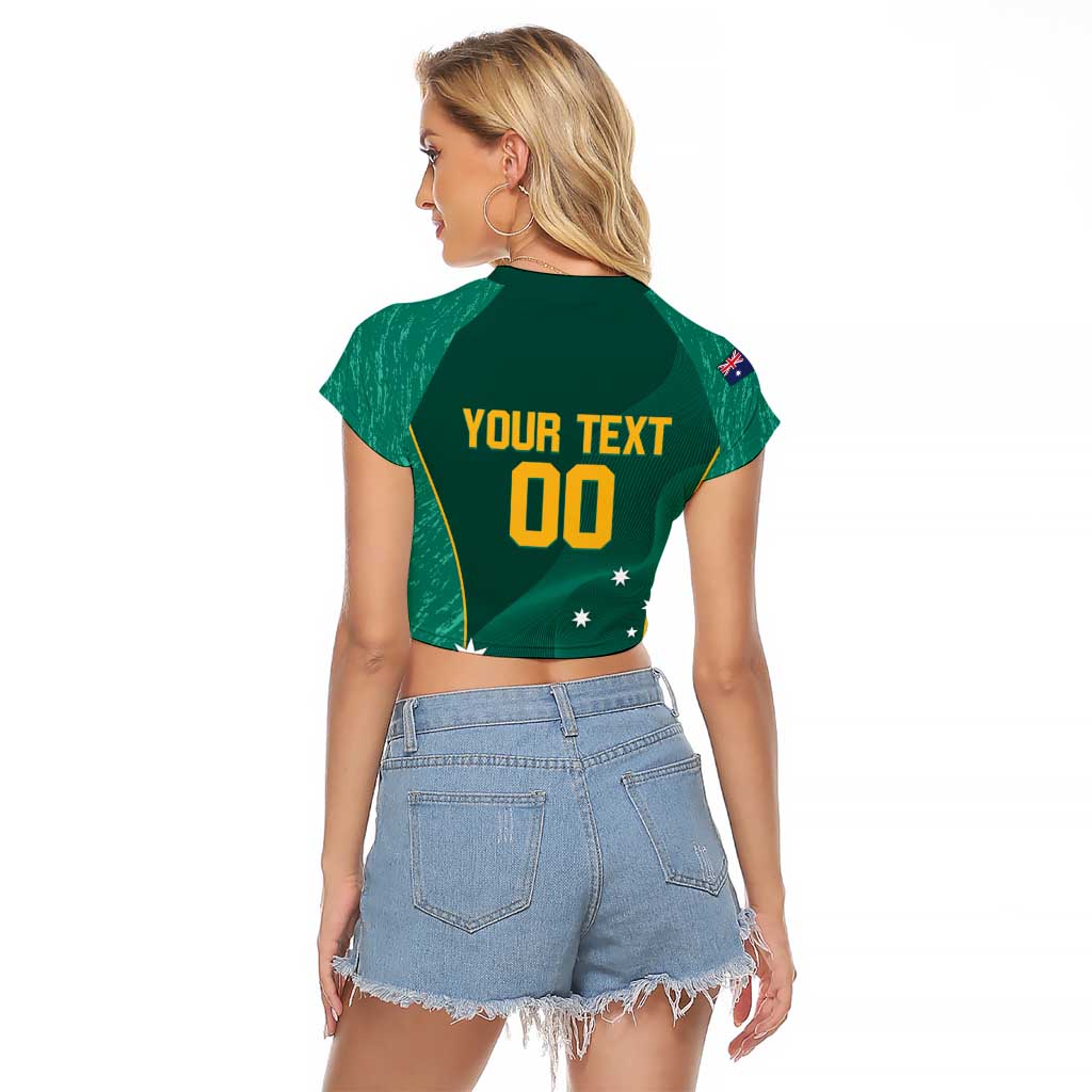 Custom Baseball Australia Raglan Cropped T Shirt Go Champions - Aussie Kangaroo Mascot