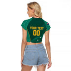 Custom Baseball Australia Raglan Cropped T Shirt Go Champions - Aussie Kangaroo Mascot