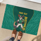 Custom Baseball Australia Rubber Doormat Go Champions - Aussie Kangaroo Mascot