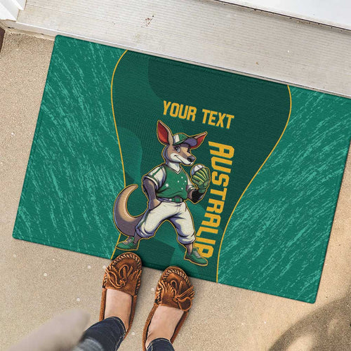 Custom Baseball Australia Rubber Doormat Go Champions - Aussie Kangaroo Mascot