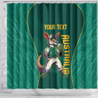 Custom Baseball Australia Shower Curtain Go Champions - Aussie Kangaroo Mascot
