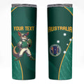 Custom Baseball Australia Skinny Tumbler Go Champions - Aussie Kangaroo Mascot