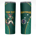 Custom Baseball Australia Skinny Tumbler Go Champions - Aussie Kangaroo Mascot