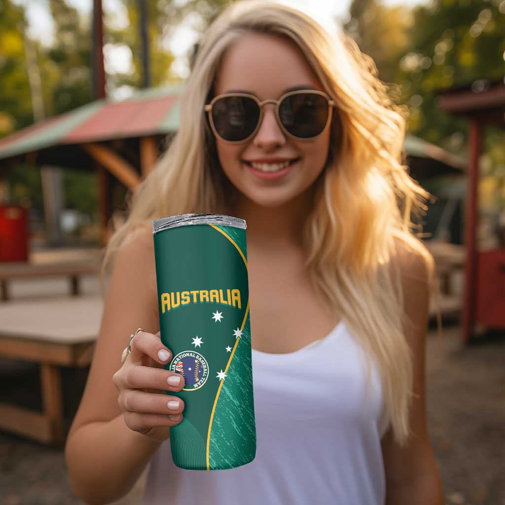 Custom Baseball Australia Skinny Tumbler Go Champions - Aussie Kangaroo Mascot