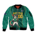 Custom Baseball Australia Sleeve Zip Bomber Jacket Go Champions - Aussie Kangaroo Mascot