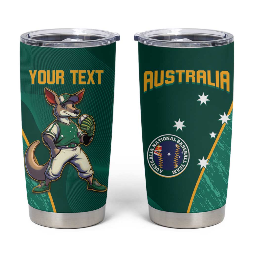 Custom Baseball Australia Tumbler Cup Go Champions - Aussie Kangaroo Mascot