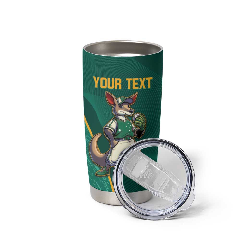 Custom Baseball Australia Tumbler Cup Go Champions - Aussie Kangaroo Mascot