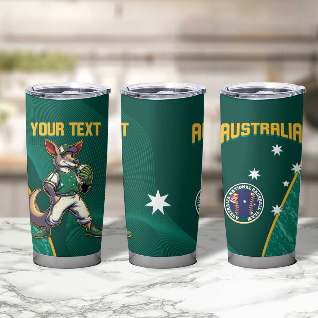 Custom Baseball Australia Tumbler Cup Go Champions - Aussie Kangaroo Mascot
