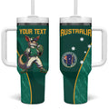 Custom Baseball Australia Tumbler With Handle Go Champions - Aussie Kangaroo Mascot