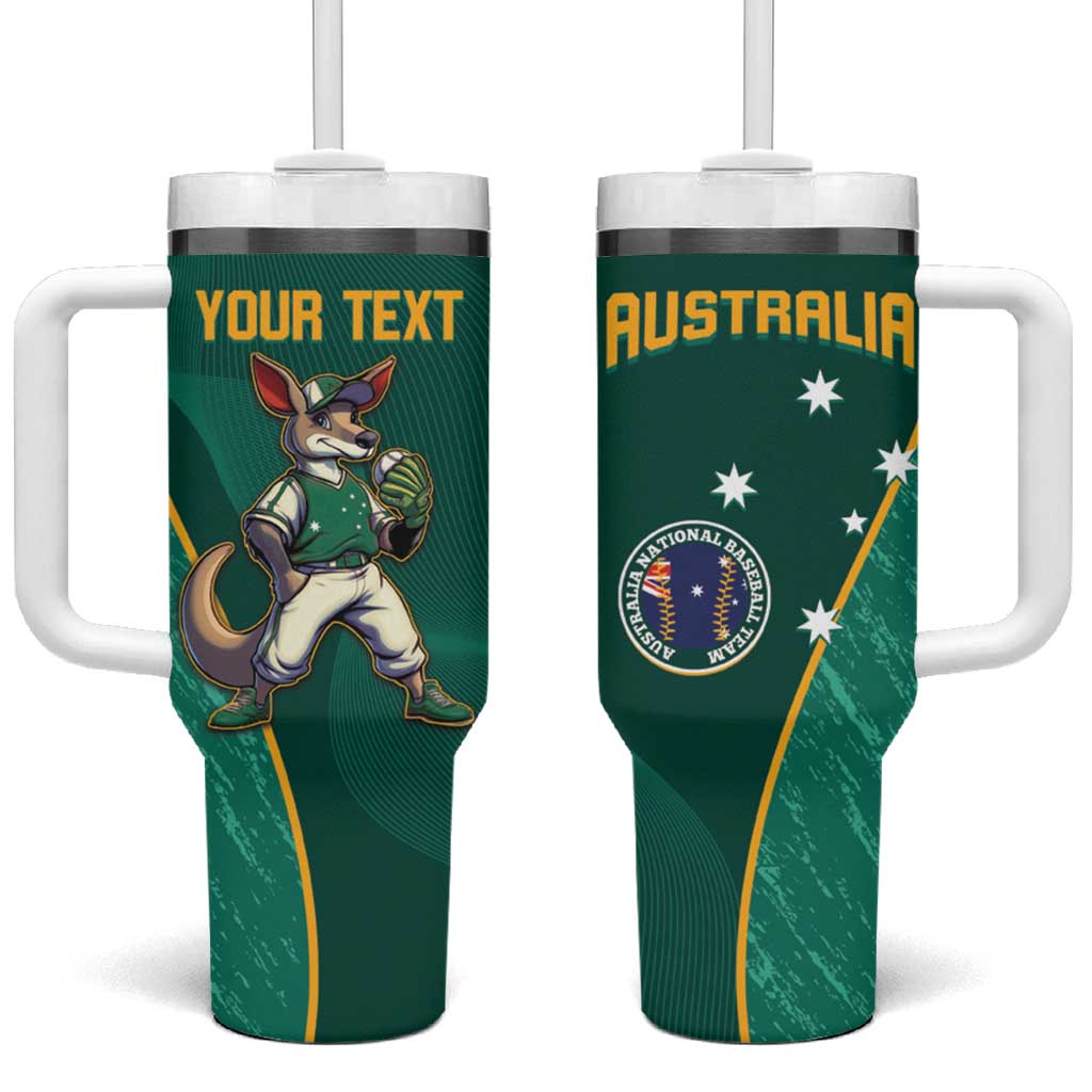 Custom Baseball Australia Tumbler With Handle Go Champions - Aussie Kangaroo Mascot