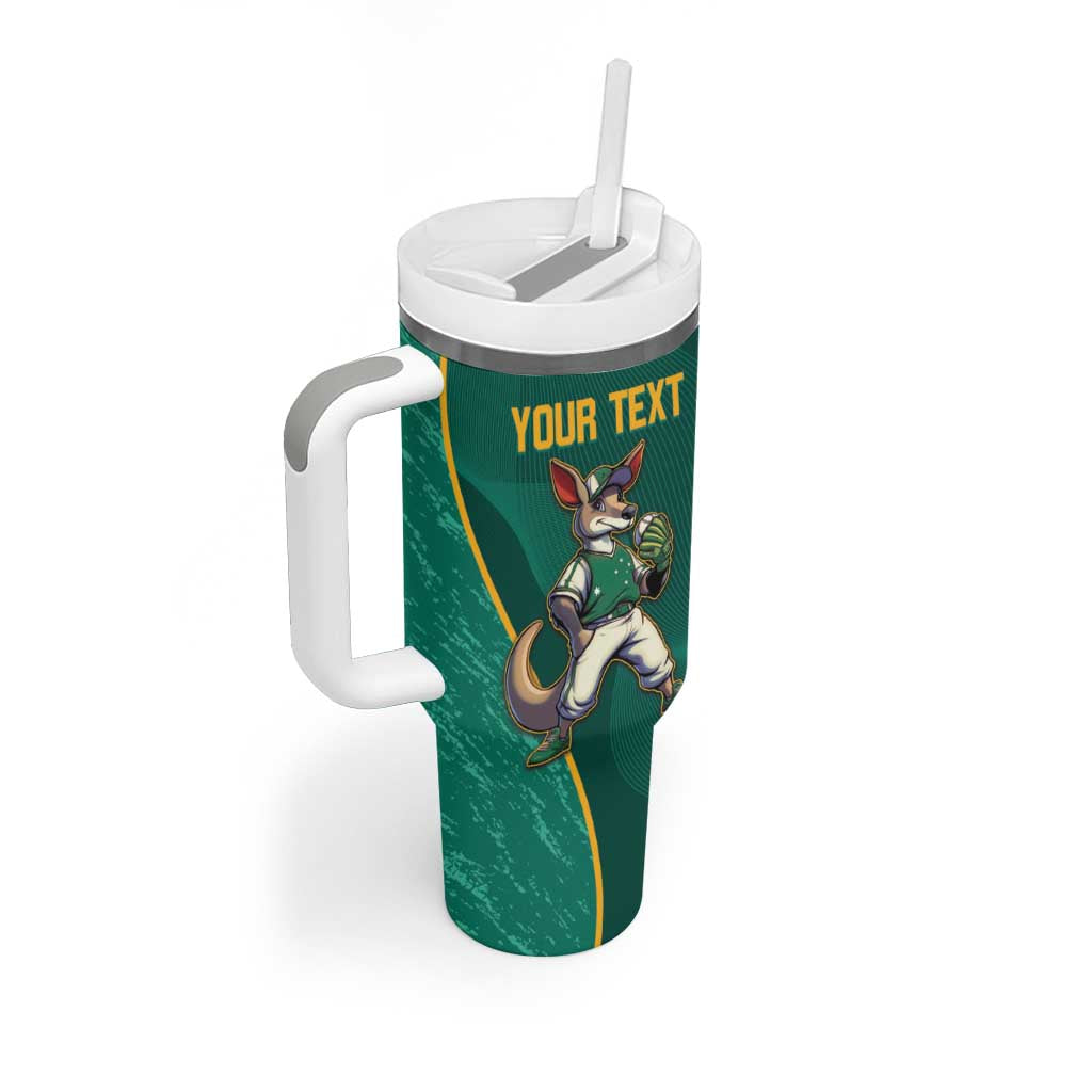 Custom Baseball Australia Tumbler With Handle Go Champions - Aussie Kangaroo Mascot