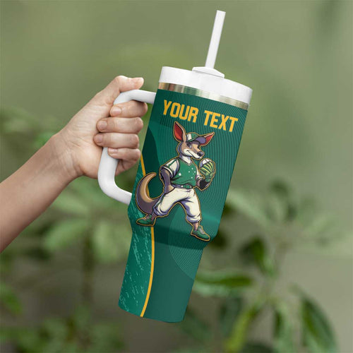 Custom Baseball Australia Tumbler With Handle Go Champions - Aussie Kangaroo Mascot