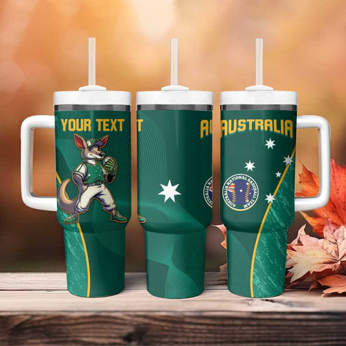 Custom Baseball Australia Tumbler With Handle Go Champions - Aussie Kangaroo Mascot