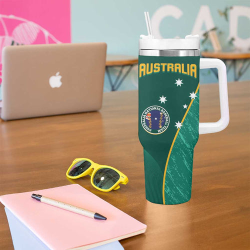 Custom Baseball Australia Tumbler With Handle Go Champions - Aussie Kangaroo Mascot