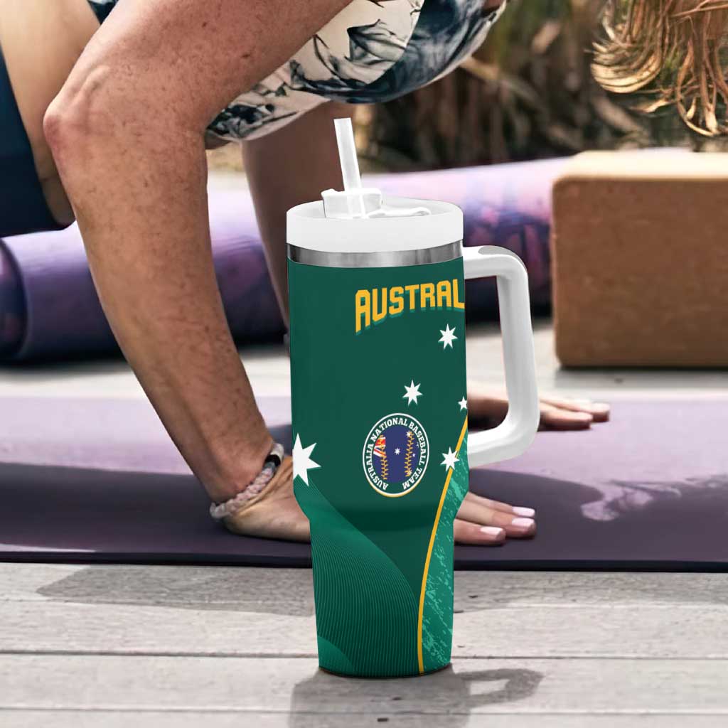 Custom Baseball Australia Tumbler With Handle Go Champions - Aussie Kangaroo Mascot