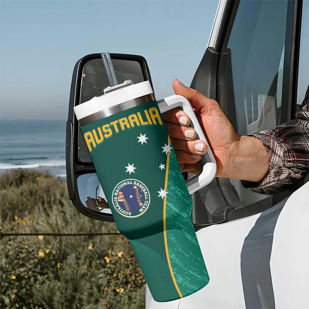 Custom Baseball Australia Tumbler With Handle Go Champions - Aussie Kangaroo Mascot