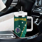 Custom Baseball Australia Tumbler With Handle Go Champions - Aussie Kangaroo Mascot