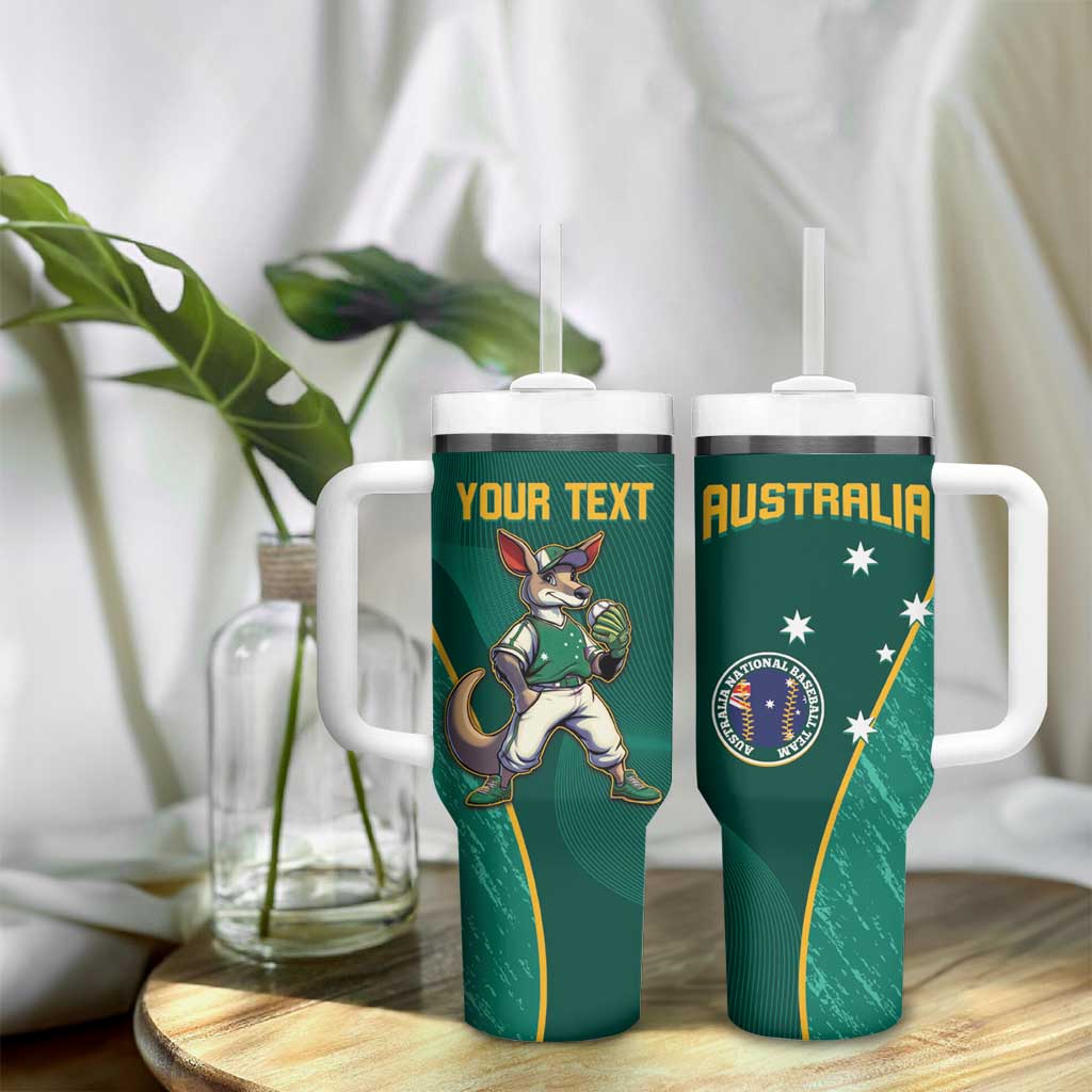 Custom Baseball Australia Tumbler With Handle Go Champions - Aussie Kangaroo Mascot
