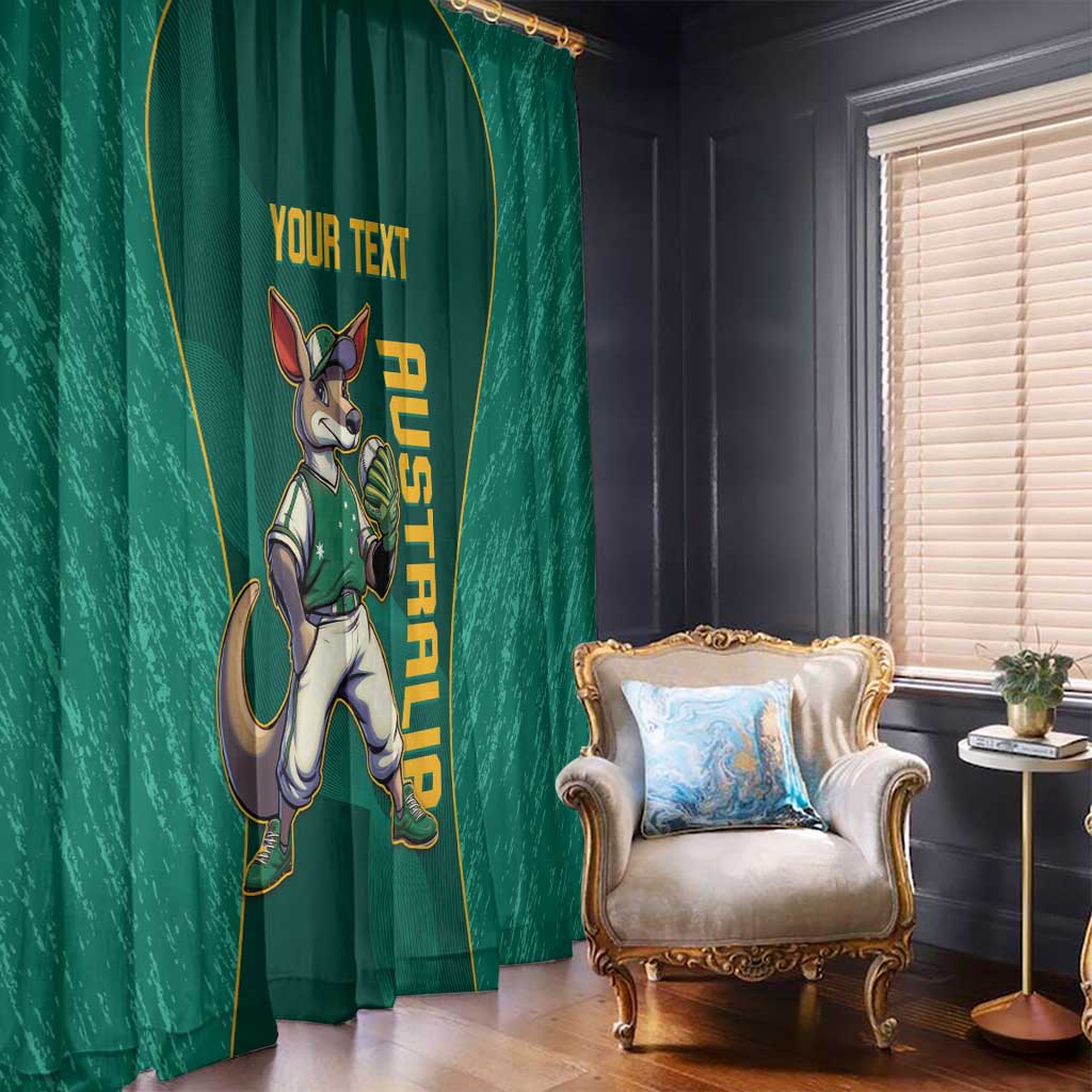 Custom Baseball Australia Window Curtain Go Champions - Aussie Kangaroo Mascot