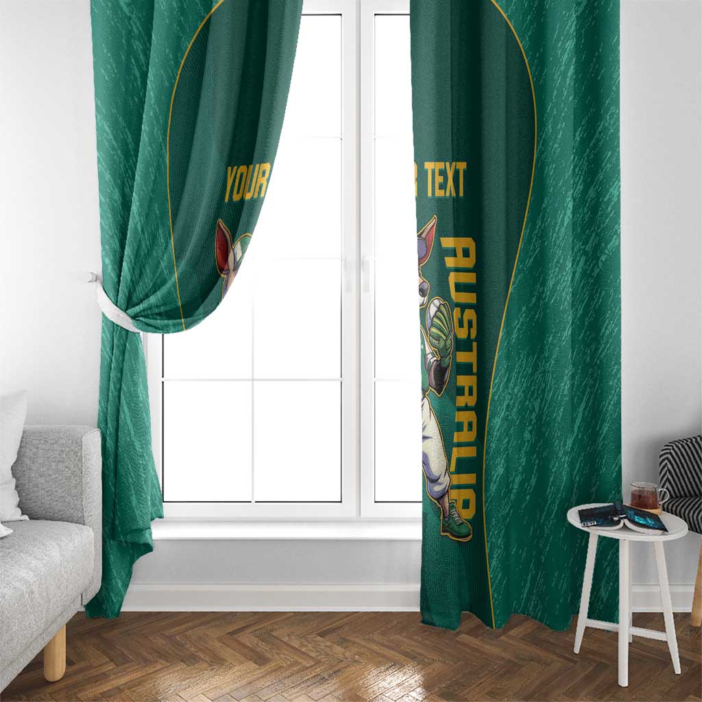 Custom Baseball Australia Window Curtain Go Champions - Aussie Kangaroo Mascot