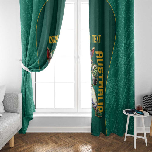 Custom Baseball Australia Window Curtain Go Champions - Aussie Kangaroo Mascot