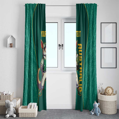 Custom Baseball Australia Window Curtain Go Champions - Aussie Kangaroo Mascot